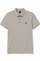 Men’s Beige Solid Valentino Logo Polo Shirt