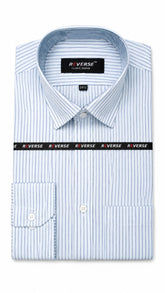 Men’s White Blue Stripe Formal Shirt