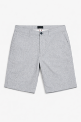 Mens Light Grey Linen Blend short