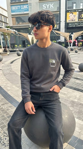 Mens Imported Rabbit Wool Sweater Honggege Gray