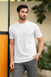 Men’s White Prada Textured T-Shirt