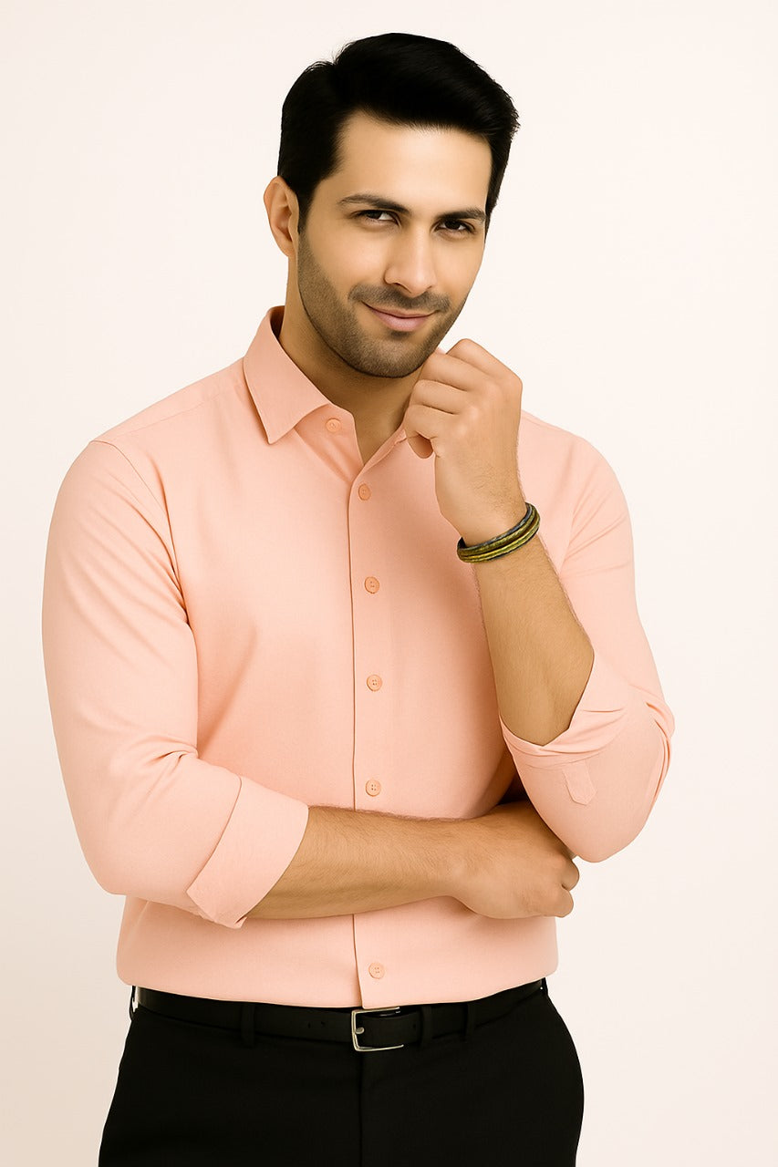 light orange dress shirt Orange short sleeved linen shirt