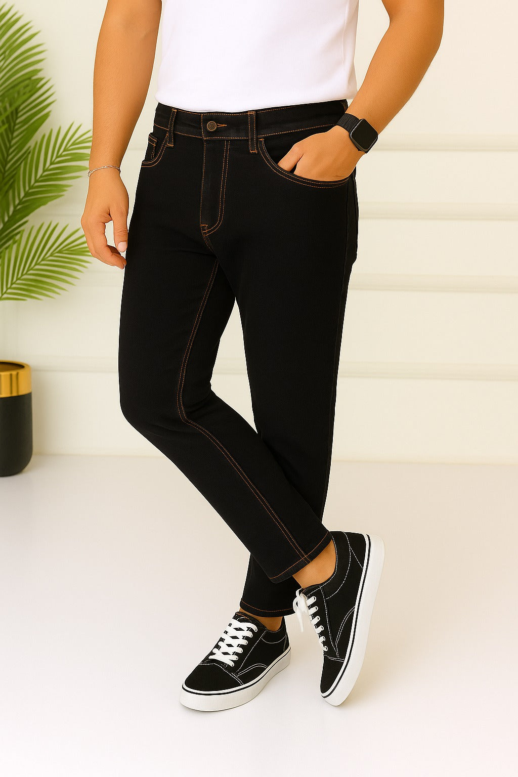 Men’s Navy thread Style Denim Pant