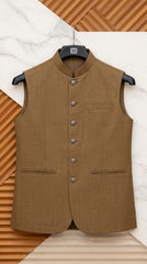 Men's Khaki Brown Suiting Waistcoat
