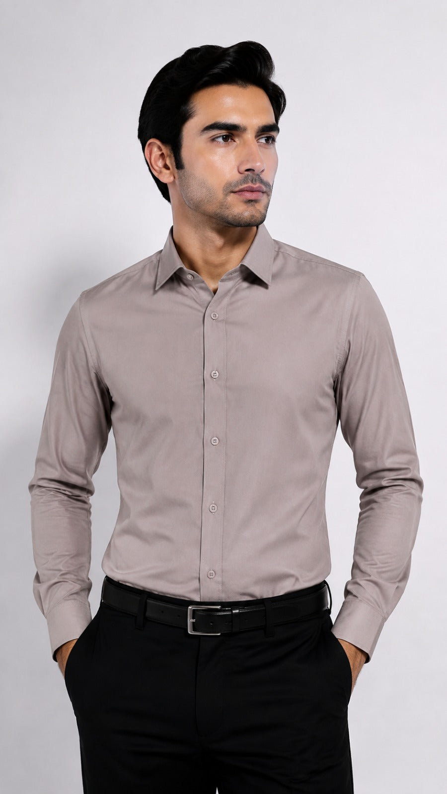 Men’s Stone Grey Formal Shirt