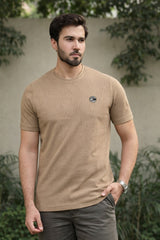 Men’s Sand Beige Textured T-Shirt (Last Chance)