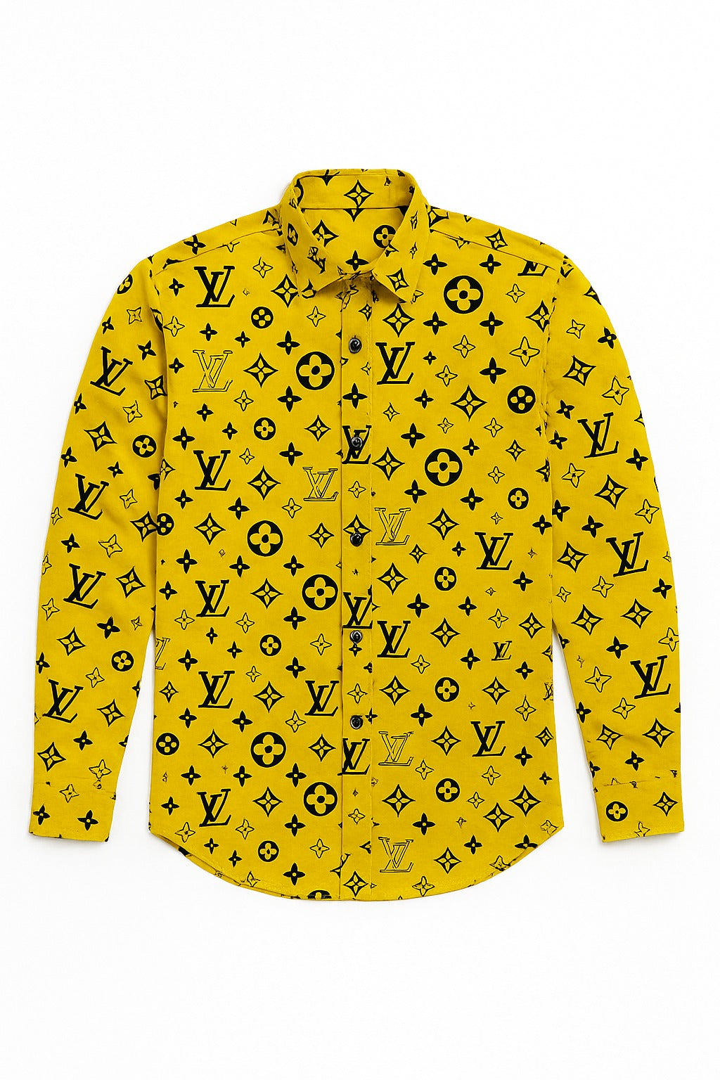 Men’s Imported yellow lv print emboss casual shirt