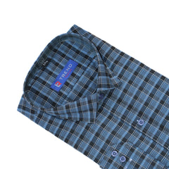 Men’s blue and black checkered (oversized) formal shirt