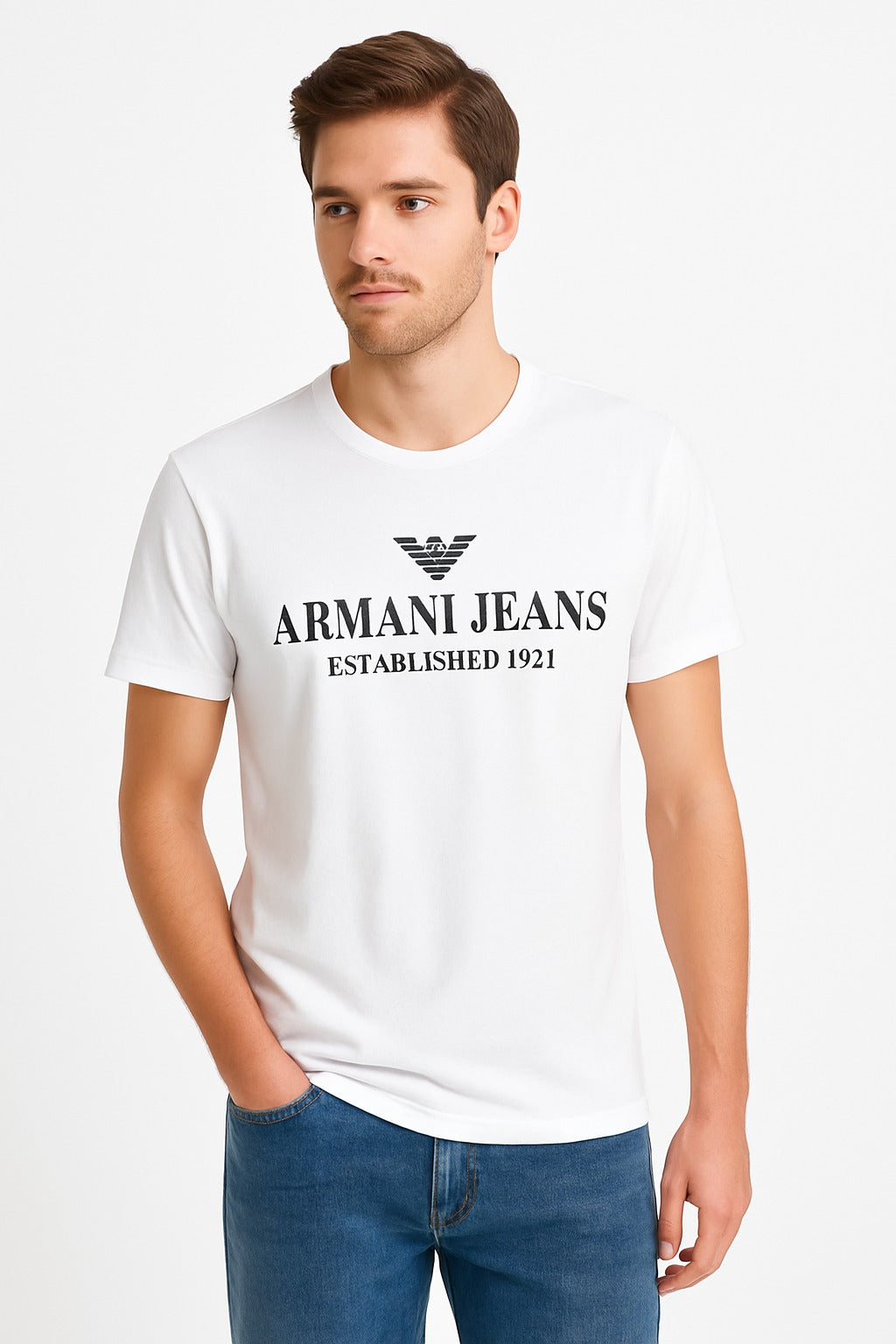 Men’s white Armani Tee