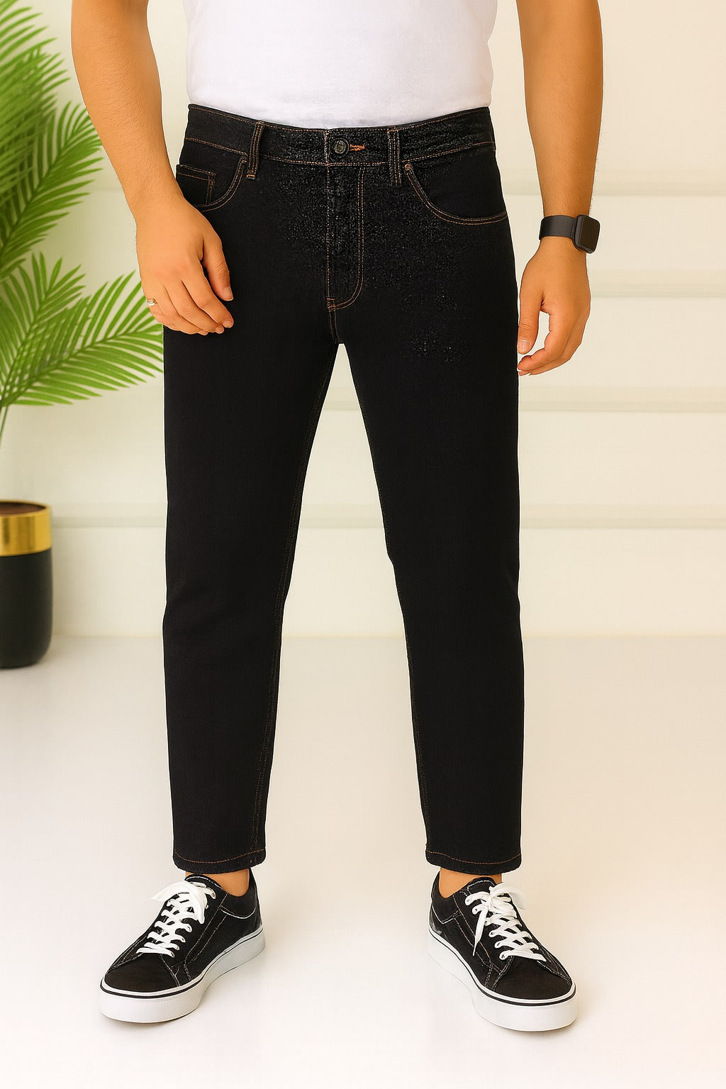 Men’s Navy thread Style Denim Pant