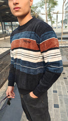 mens imported brown blue lining sweater