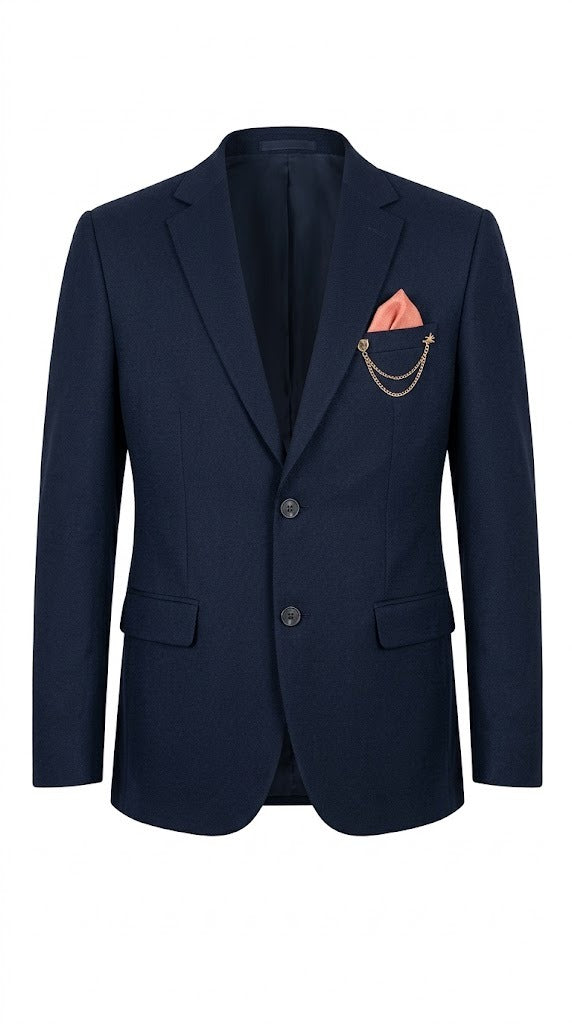 Men's Navy Imported Suiting Casual Coat