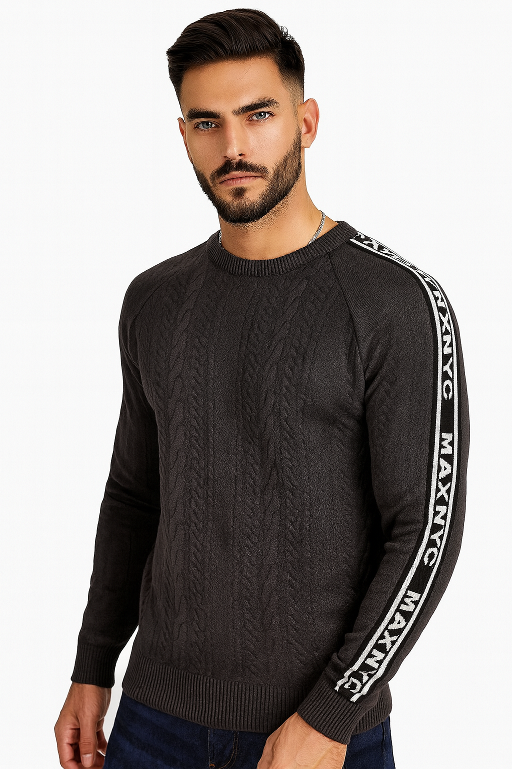 Men  wool sweater gray