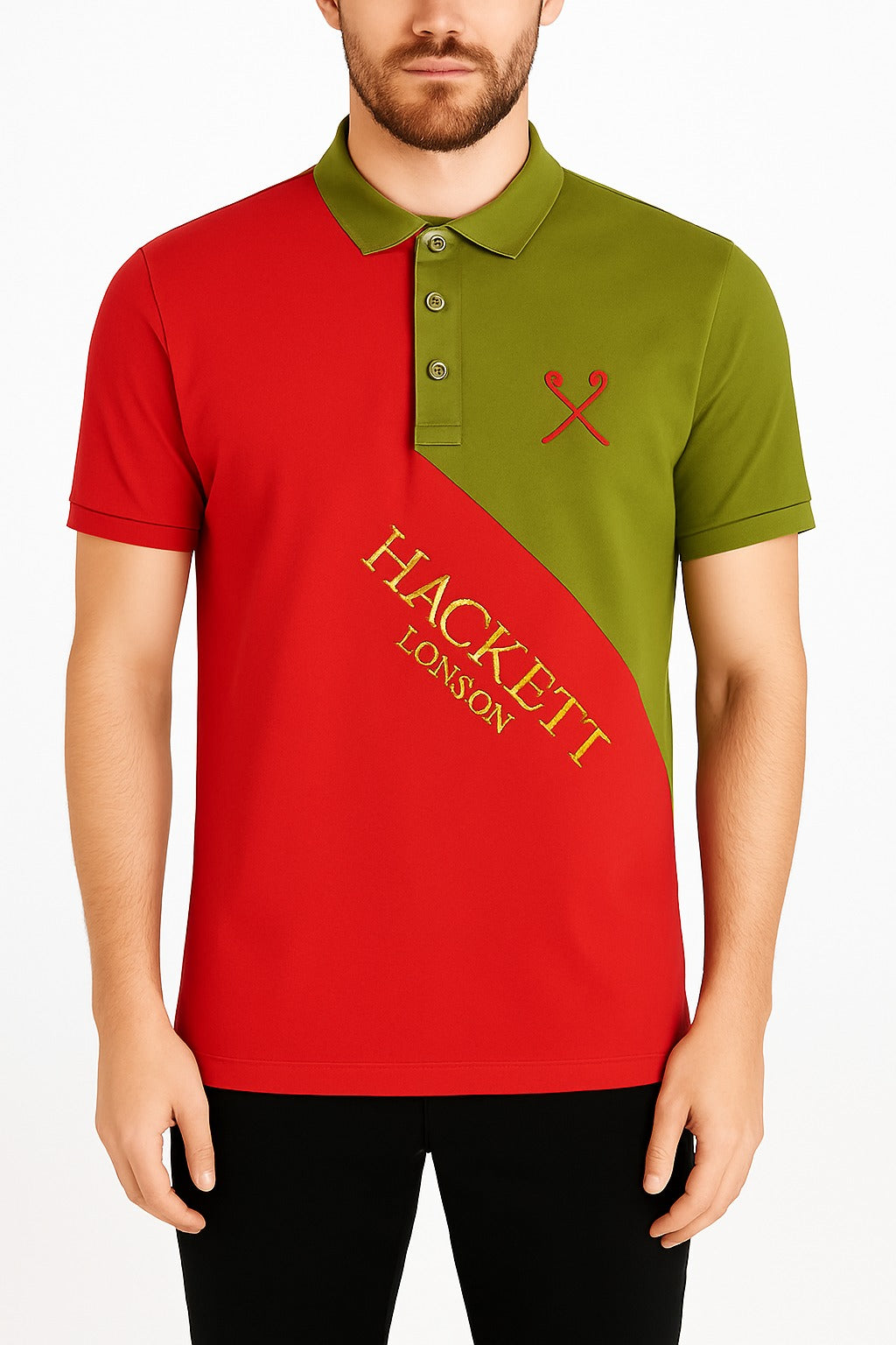 Men’s red and Olive green Polo Tee