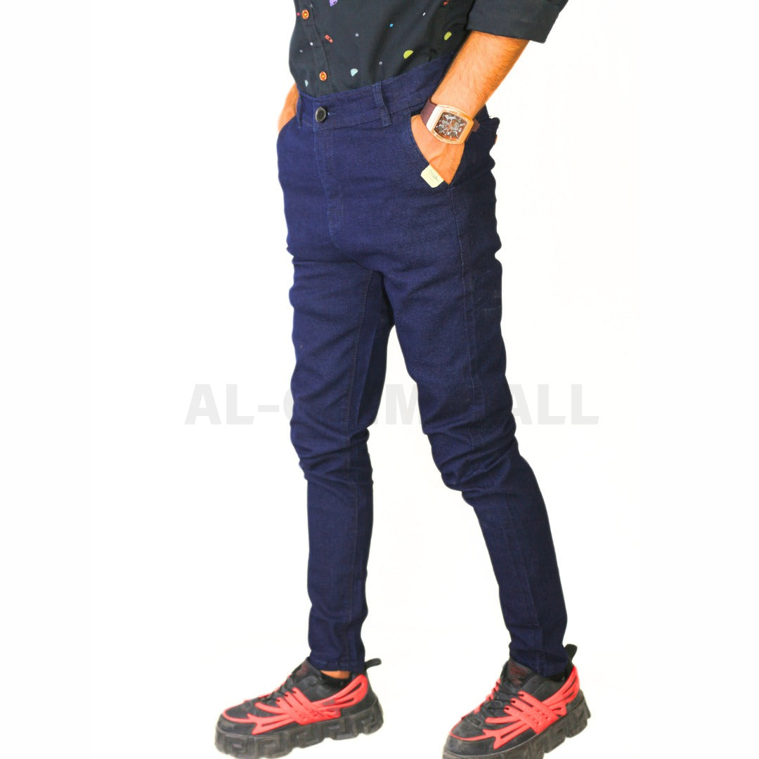 Men’s textured blue cotton pant