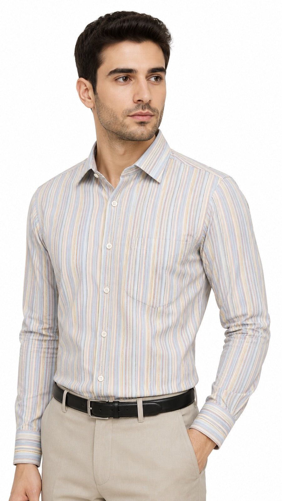 Men’s Light Blue Stripe Formal Shirt