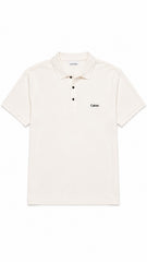 Men’s Off-White Solid Embroidered Logo Polo Shirt