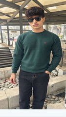 Mens Imported Rabbit Wool Sweater Green
