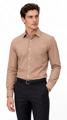 Men’s Cream Beige Stripe Formal Shirt