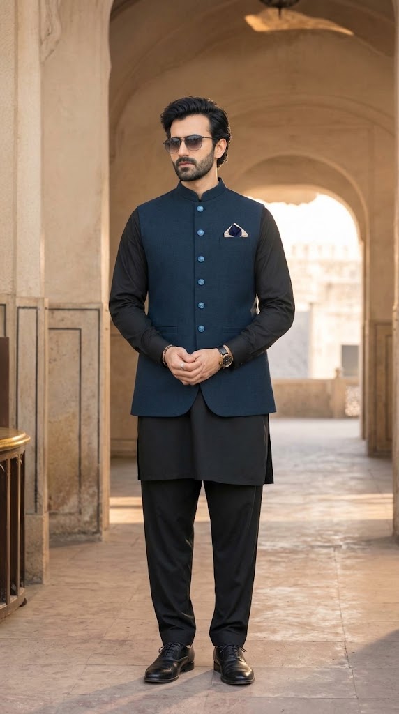 Men's Navy Blue Suiting Waistcoat