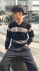 Mens imported blue lining sweater