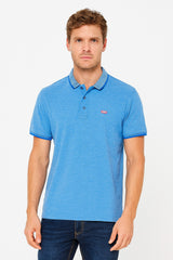 Men’s sky blue double shade polo Tee