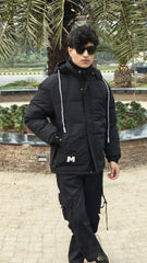 Men's black imported puffer jacket