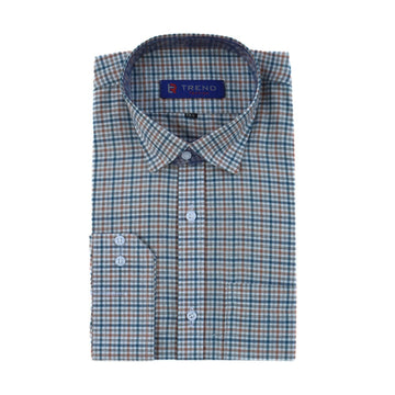 Men’s zinc with brown checkered formal shirt