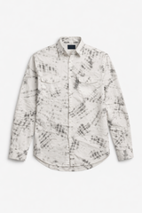 Mens Grey Tie-Dye Printed casual shirt