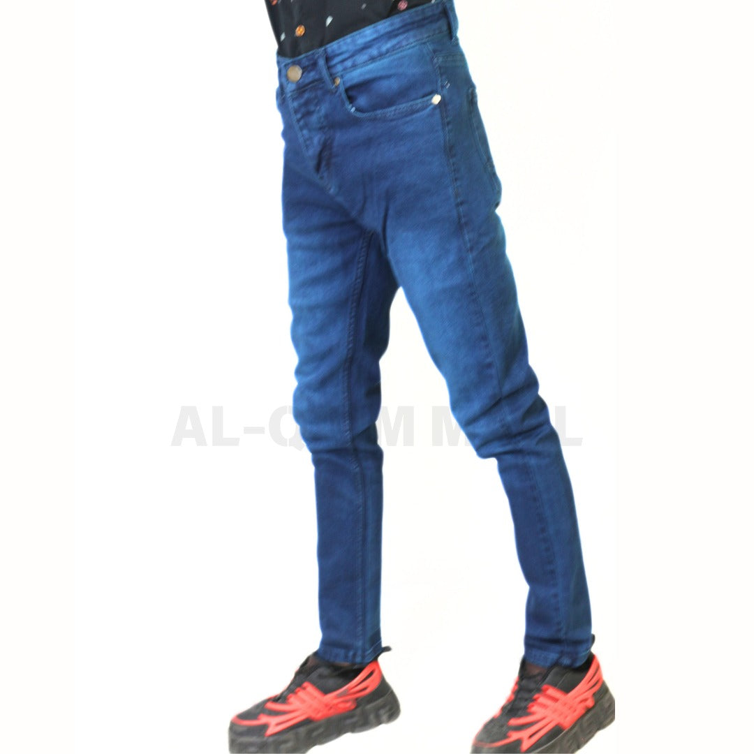 Men blue wash denim pant