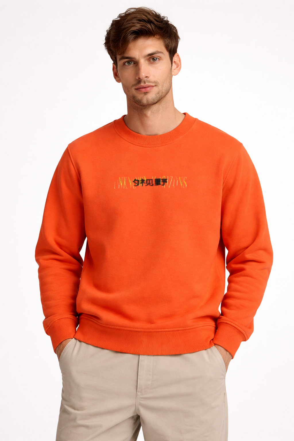 Men's embroidered orange sweatshirt (Last Chance)