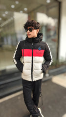 Men's black and gray imported puffer jacket