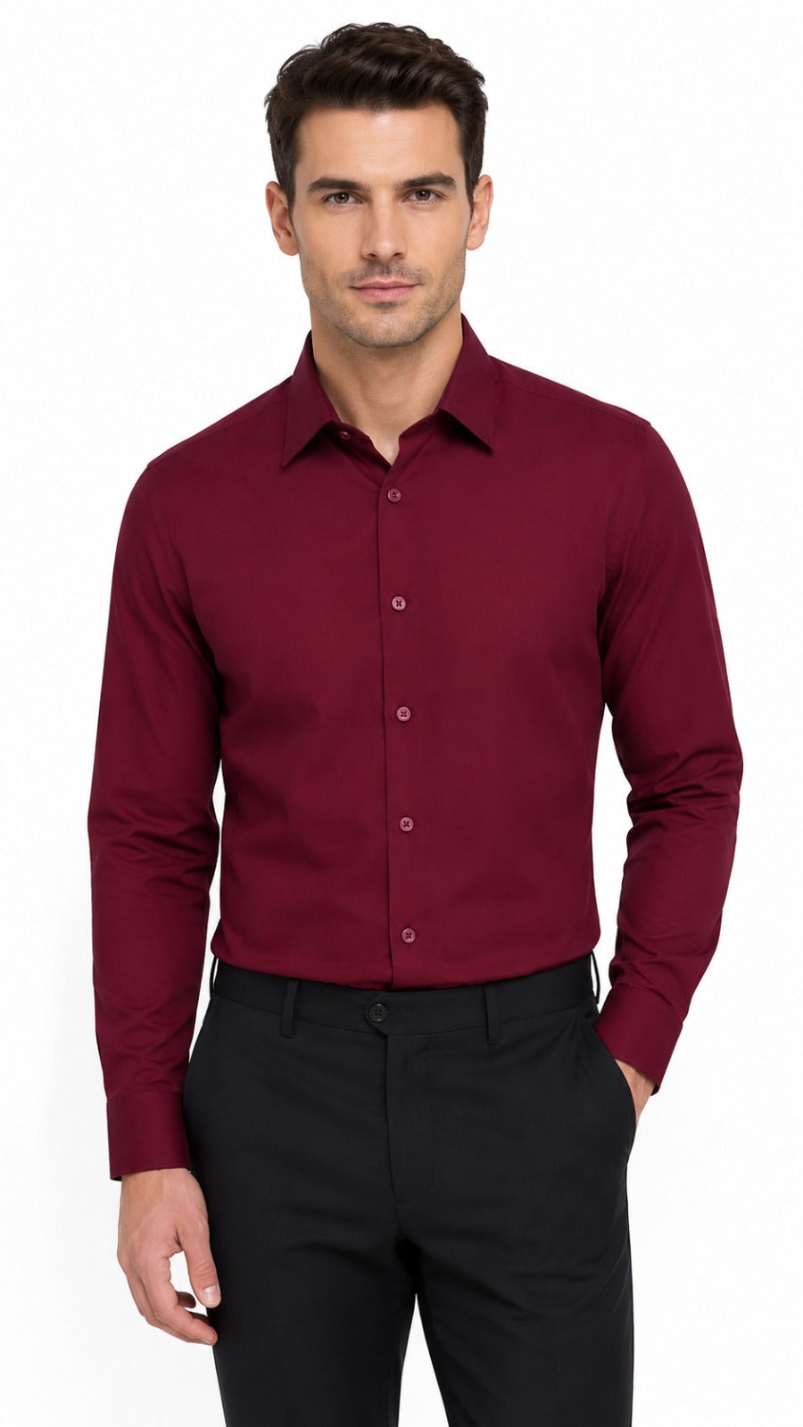 Men’s Maroon Formal Shirt