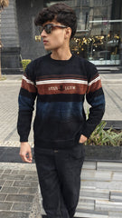 Mens imported brown and black  lining sweater