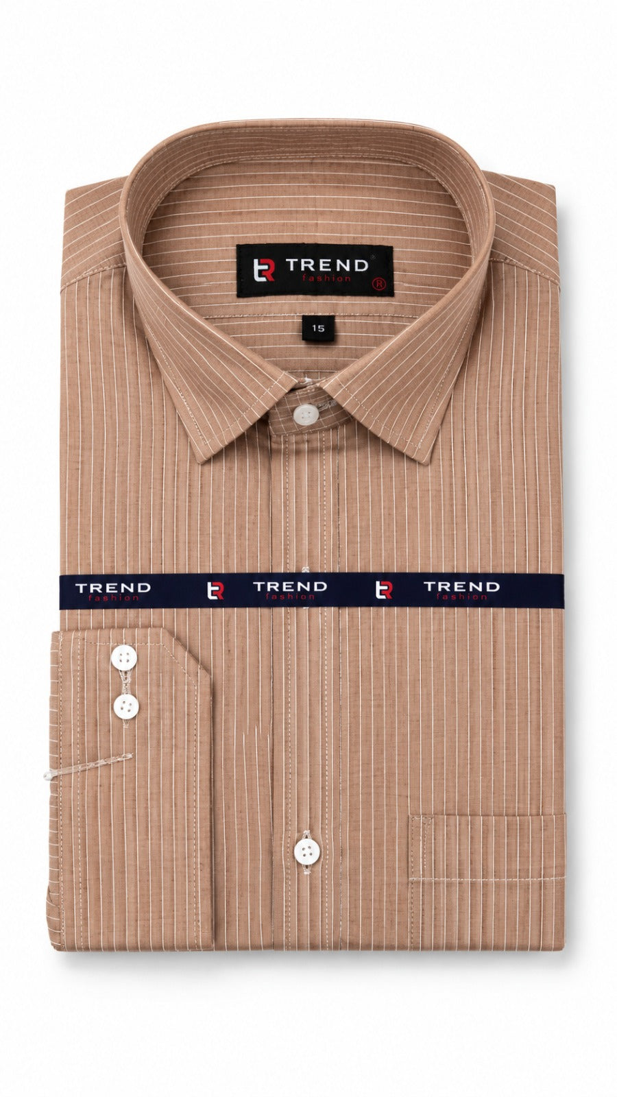 Men’s Cream Beige Stripe Formal Shirt