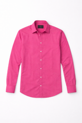 Mens Bright Pink Solid casual shirt