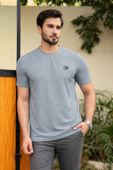 Men’s Light Grey Textured T-Shirt