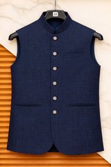 Men’s Navy Checkered Sutting Waistcoat