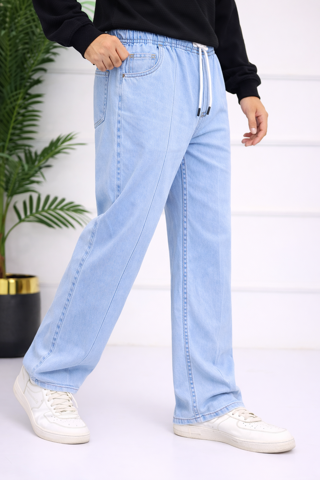 Men’s Light Blue Baggy Fit Denim Jeans