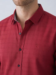 Mens Maroon Checks Casual shirt