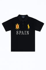 Men’s Black Spain Embroided Polo Tee