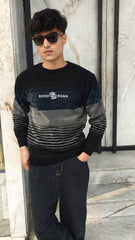 Mens imported black and blue sweater