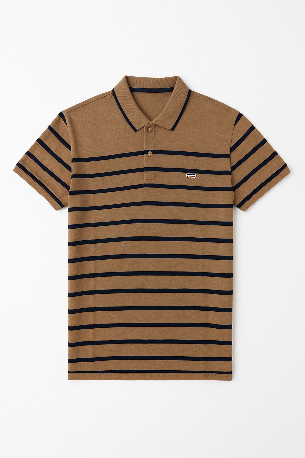 Men’s Tommy Light Brown and Blue Linning Polo Tee