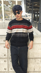 mens imported red blue lining sweater