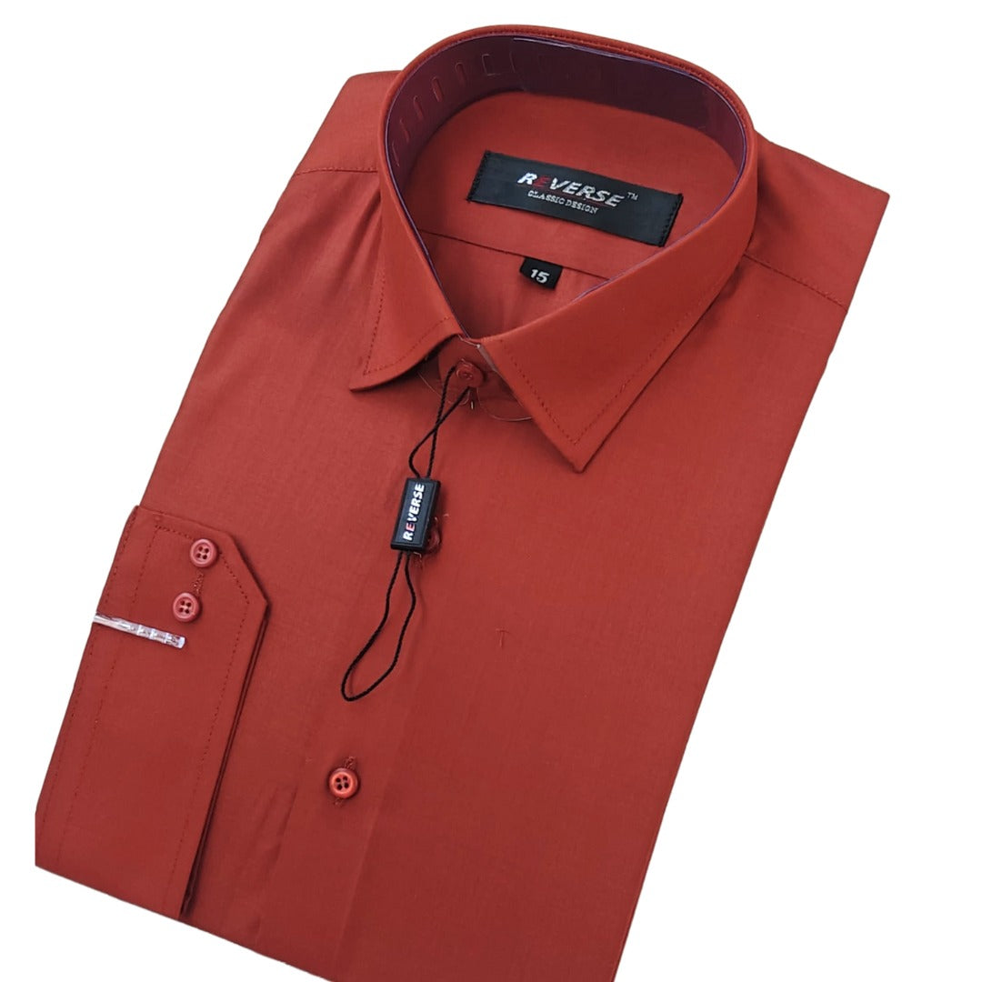 Men's rust formal shirt