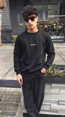 Mens Imported Rabbit Wool Sweater Black Supreme