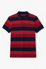Men’s Red and Navy Lines Polo Tee