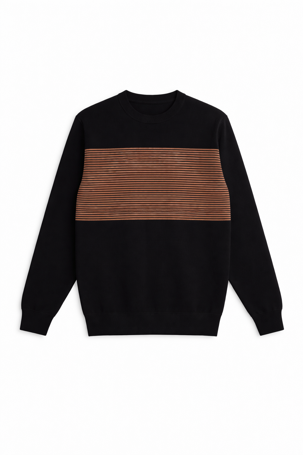 Mens black multi lining sweater (Last Chance)