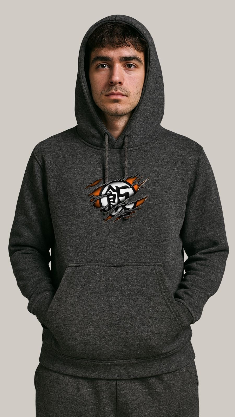 Men’s Anime Slash Fleece Hood