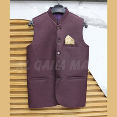 MENS MAHROON SUITING WAISTCOAT